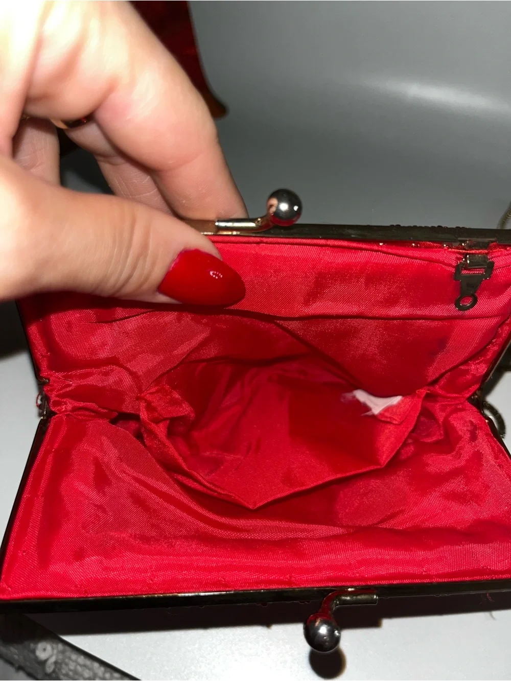 Vintage Magic Red Beaded Evening Clutch